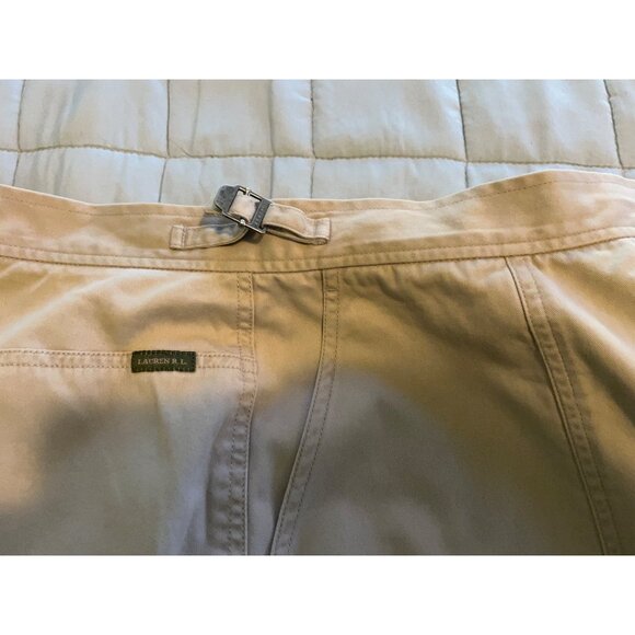 Lauren Ralph Lauren Skirt Women’s PLUS SZ 16W Beige Khaki Cotton A-Line Casual P - Picture 11 of 11